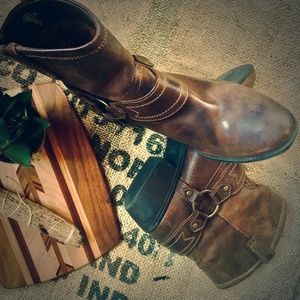 Brown Leather 9" Ankle Western Cowgirl Boots | 9